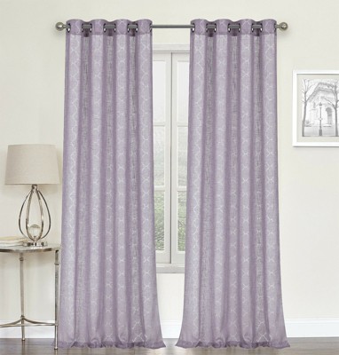 GoodGram 2 Pack: Metallic Geo Semi Sheer Grommet Window Curtain
