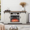 AMERLIFE Fireplace TV Stand with Sliding Barn Door for TVs up to 65", Distressed White & Barnwood - 3 of 3