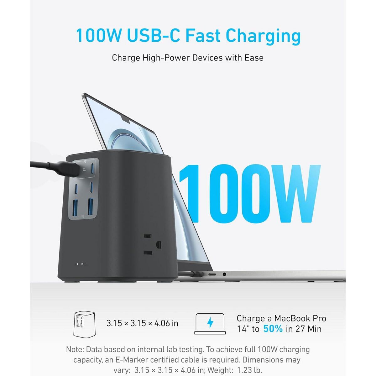 Anker Desktop Charger, 9-in-1 Power Strip with 300J Surge Protector - thumbnail 3