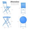 3 Pieces Patio Bistro Balcony Metail Chair Table Set - 3 of 4
