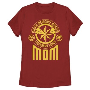 Women's Marvel Mother's Day Mighty Mom Badge  T-Shirt -  - - 1 of 4