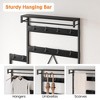 Industrial Entryway Hall Tree with Bench Shoe Storage & Coat Rack, Modern Mudroom Furniture with Shelves for Small Space Apartments, Black - 3 of 4