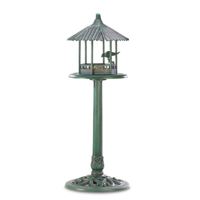 39.75" Verdigris Gazebo Standing Bird Feeder Green - Zingz & Thingz