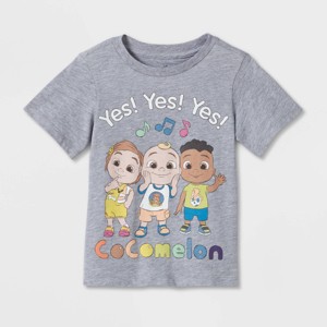 Toddler Boys' Cocomelon Short Sleeve T-Shirt - Gray - 1 of 2