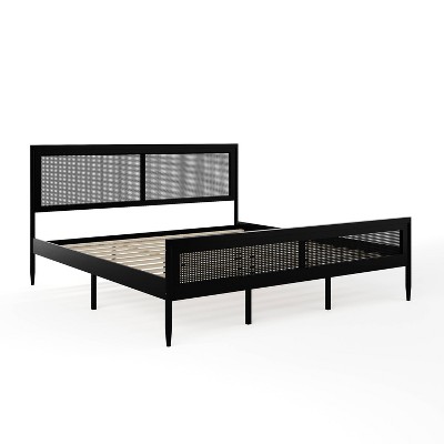 Martha Stewart King Jax Solid Wood Platform Bed Black