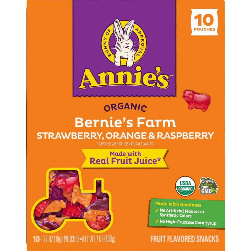 Annie&#39;s Bernie&#39;s Farm Strawberry, Orange &#38; Raspberry Fruit Snacks - 7oz/10ct, 5 of 12