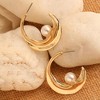 SOHI Women's California Gold Casual Pearls Drop Earring - 2 of 4