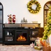 Tangkula 58" Fireplace TV Stand W/18" 1500W Electric Fireplace up to 65" Black - 4 of 4