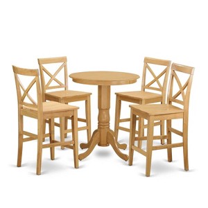 Kitchen Table Set - Counter Height Table & 4 Chairs - Elegant Dinette Set for Small Spaces - 1 of 4