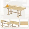 ChicFurnit Dining Sets Extendable Trestle Table Set with Upholstered Chairs and Bench for Kitchen Dining Room, Natural, 48.03"*24.8"*12.01" - 4 of 4