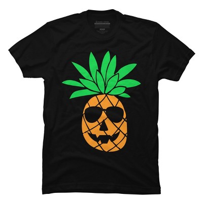 Men's Design By Humans HALLOWEEN PINEAPPLE PUMPKIN THEMED By Ujangkasep T-Shirt