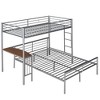 PAGED Simple Wooden Low Loft Bed Bunk Bed with Movable Desk, Twin Size Bed Frame with Storage, Ladder and Guardrail for Kids, Teens - 4 of 4