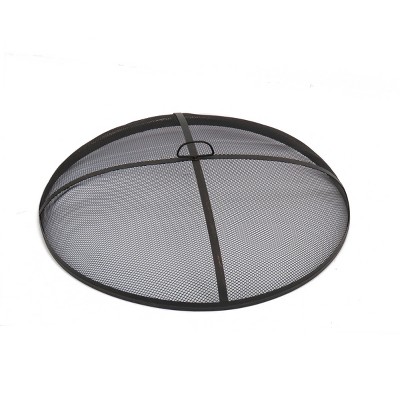32" Black Cast Iron Fire Pit Bowl with Mesh Screen