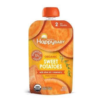HappyBaby Organics Stage 2 Sweet Potatoes with Olive Oil & Rosemary Baby Food Pouch - 4oz