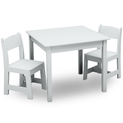 Photo 1 of Delta Children MySize Kids Wood Table and Chair Set 2 Chairs Included- Bianca White