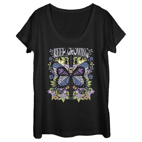 Women's Lost Gods Keep Growing Butterfly Scoop Neck - image 1 of 4