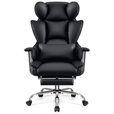 KERDOM Office Desk Chair, Big and Tall Executive Chair with Footrest, Ergonomic Reclining High Back Support, Black