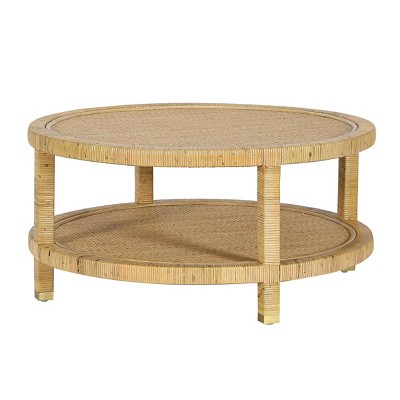 TOV Furniture Amara Rattan Coffee Table in Natural