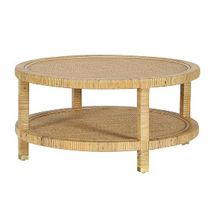 TOV Furniture Amara Rattan Coffee Table in Natural - 1 of 4
