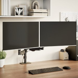 Aghana Digitals Dual Monitor Arm with Gas Spring, 27" Max Screen, 44.1 lb Capacity, Steel Build, - 1 of 4
