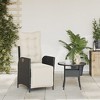 vidaXL Reclining Garden Chair Black PE rattan, powder-coated steel - 3 of 4