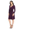 24seven Comfort Apparel Chic V-Neck Long Sleeve Belted Dress - 2 of 4
