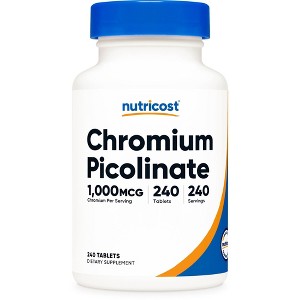 Nutricost Chromium (1000mcg) 240 Tablets - Gluten Free, GMO-Free - 1 of 4