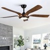 BestParts 56" Smart LED Ceiling Fan - Antique Brown Blades, Matte Black, Alexa Compatible - 2 of 4