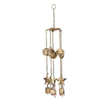 Eclectic Sun and Stars Windchime Brass - Olivia & May