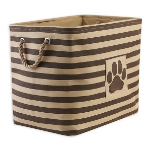 Bone Dry Polyester Pet Bin Stripe With Paw Patch - 1 of 4
