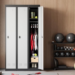 High-grade steel lockable storage cabinet with adjustable shelves and hanging rod, durable metal construction, suitable for offices, schools, gyms - 1 of 4