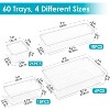 Vtopmart 60 PCS Drawer Organizer, 4-Size Clear Plastic Drawer Organizer Bins Containers for Bathroom, Kitchen and Vanity Storage - 2 of 4