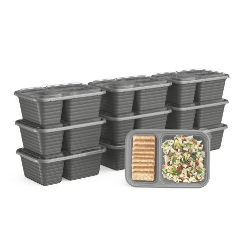 Bentgo Meal Prep 2-Compartment Snack Container Set, Reusable, Durable,  Microwaveable - Pewter - 20pc