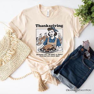 Thanksgiving Family Dysfunction Retro T-Shirt, Funny Holiday Humor Tee for Sarcastic Families| OrnamentallyYou - 1 of 4