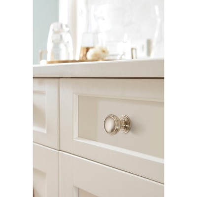 Satin Nickel Round Cabinet Knob with Mounting Hardware