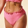 Women's Fringe Trim Textured High-Rise Bikini Bottoms - Cupshe - 4 of 4
