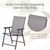 Set of 2 Outdoor Folding Chairs, Stackable Patio Dining Chairs with Armrests, Metal Frame - 4 of 4