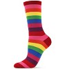 Memoi Women's Colors of the Rainbow Bright Stripe Crew Sock Multi 9-11 - 2 of 4