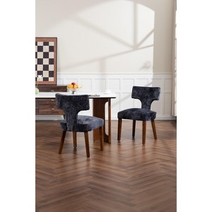 Okak Set of 2 Farmhouse Armless Dining Chairs with Wooden Legs,Upholstered Accent Chairs for Dining Room,Kitchen,Restaurant - 1 of 4