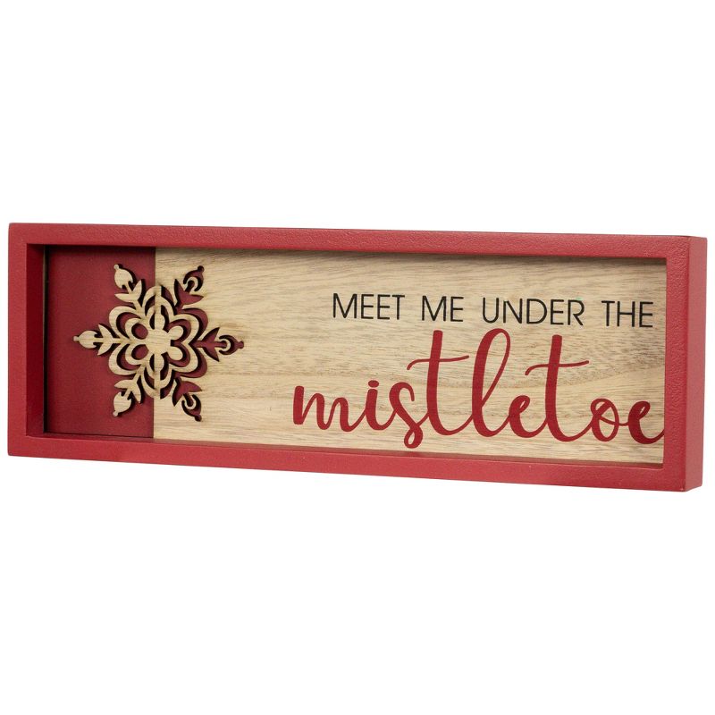 Northlight 11.75" Red Framed "Meet Me Under the Mistletoe" Christmas Wall Decoration, 4 of 8