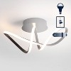 19.5" Chantelle Modern Minimalist Aluminum Loop Integrated LED Semi Flush Mount - JONATHAN Y - image 3 of 4