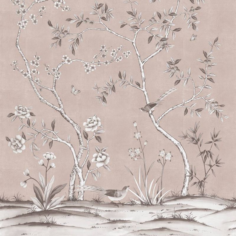 Tempaper &#38; Co. 108&#34;x78&#34; Chinoiserie Garden Blush Removable Peel and Stick Vinyl Wall Mural, 1 of 6