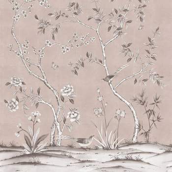 Tempaper & Co. 108"x78" Chinoiserie Garden Blush Removable Peel and Stick Vinyl Wall Mural
