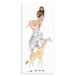 Stupell Industries Cute Stacked Jungle Savanna Animals Wildlife Standing Wall Plaque Art - 1 of 4