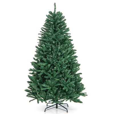 Costway 6ft Hinged Artificial Christmas Tree Unlit Douglas Full Fir Tree w/ 1355 Tips