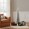 HomeRoots 5' White Pre Lit Slender Flocked Fir Christmas Tree - 2 of 4