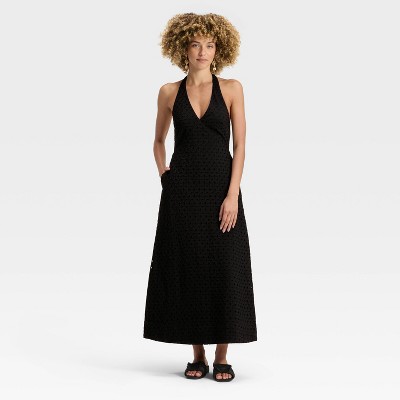 Women's Eyelet Maxi A-Line Dress - A New Day™