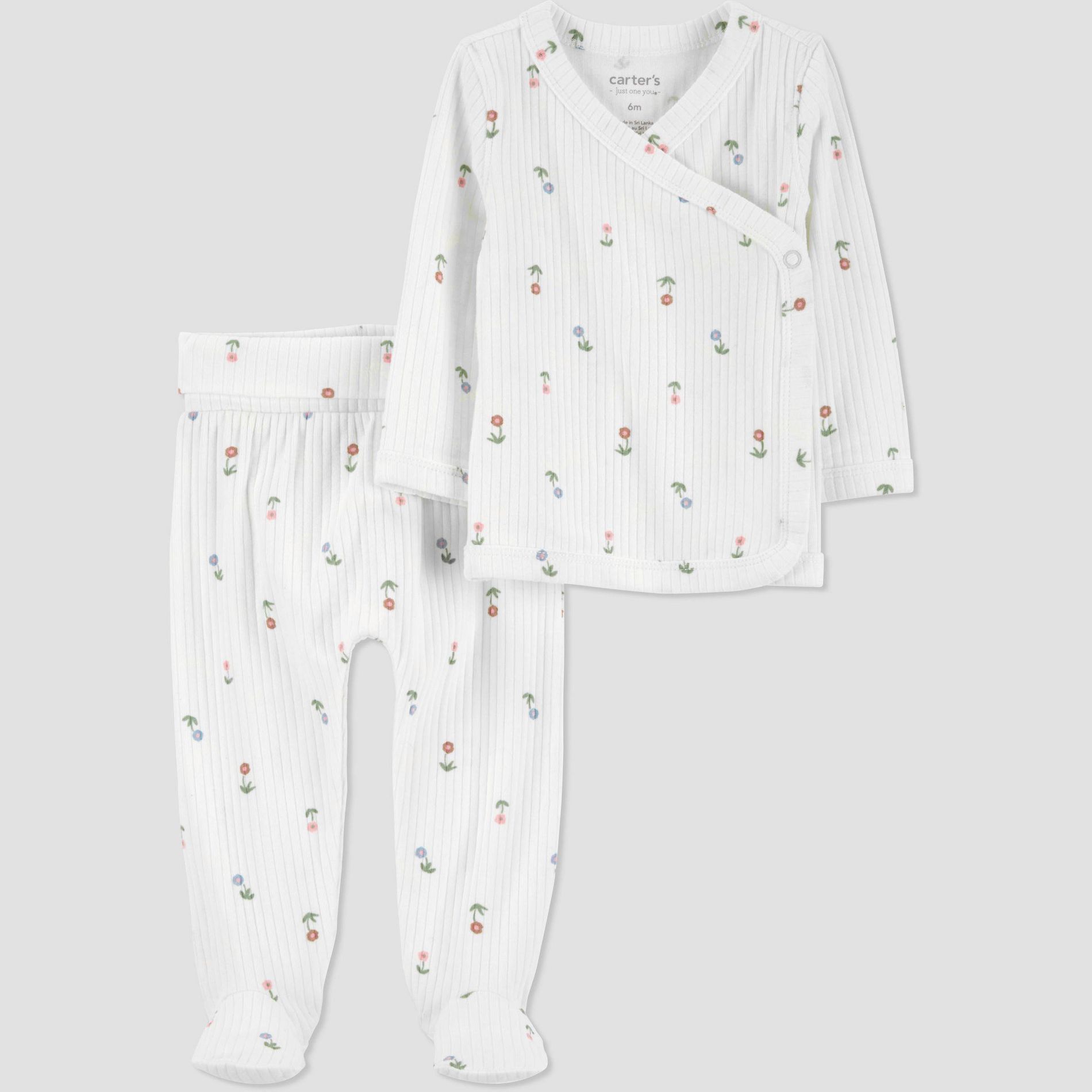 Carter's Just One You® Baby Girls' 2pc Ivory Floral Cardigan Set