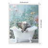 Amanti Art Blue Blossom Elephant Bath by Niky Rahner Framed Canvas Wall Art - 3 of 4
