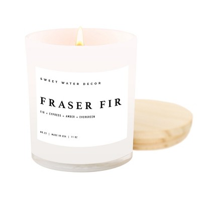 Sweet Water Decor Frasier Fir 12oz Black Stoneware Candle : Target